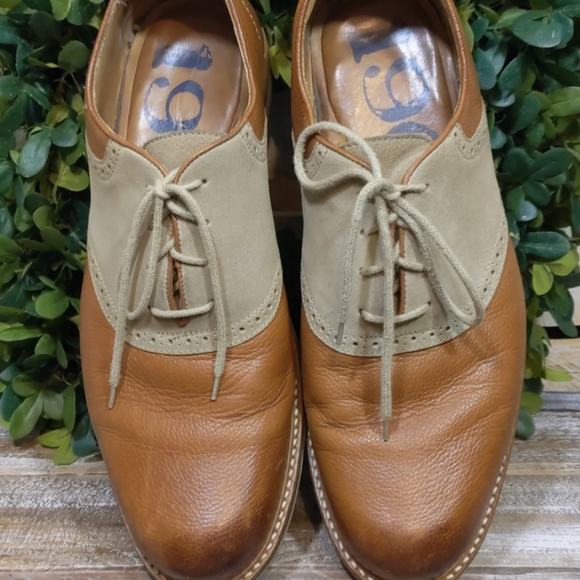 1901 Shoes 91 Two Toned Beige Leather Oxfords Size 12 1901 Shoes 91 Two Toned Beige Leather Oxfords Size 12